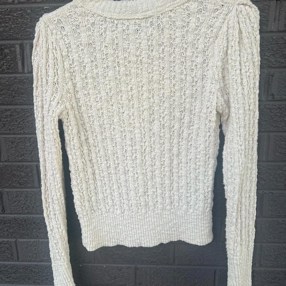 Free People Cream Button-Front Sweater Sz S